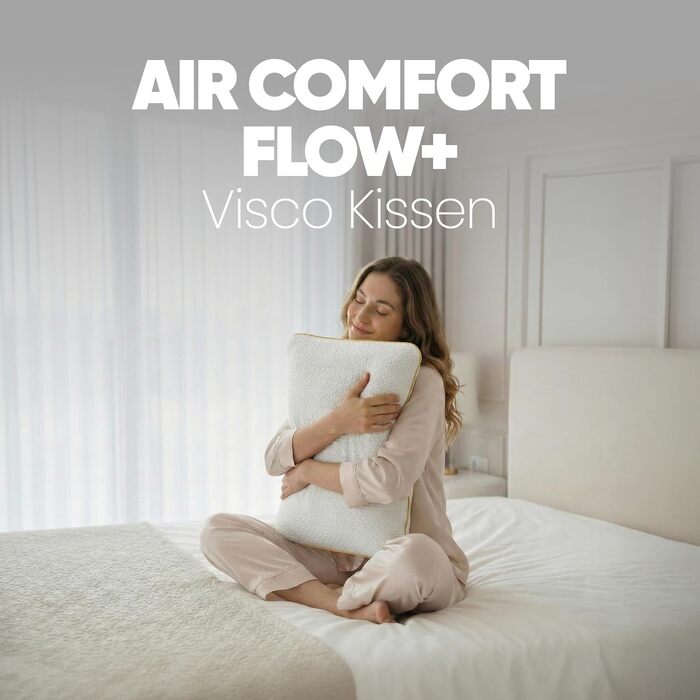 Ортопедична подушка для шиї Air Comfort Flow+ з дихаючим чохлом, піна з пам'яті, 60x40x15 см