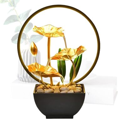 Фонтанчик для дому та саду Zimmerbrunnen LED: сучасний декор з підсвічуванням та безшумною помпою, 28 см