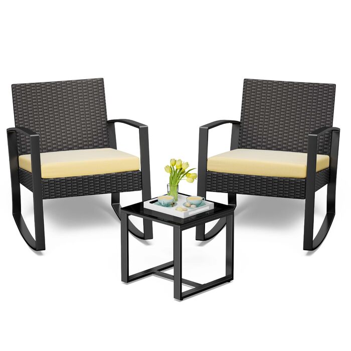 Набір меблів для саду Bealife, Lounge для балкона на 2 особи, меблі для балкона, тераси, внутрішнього двору, веранди, біля басейну, бежевий