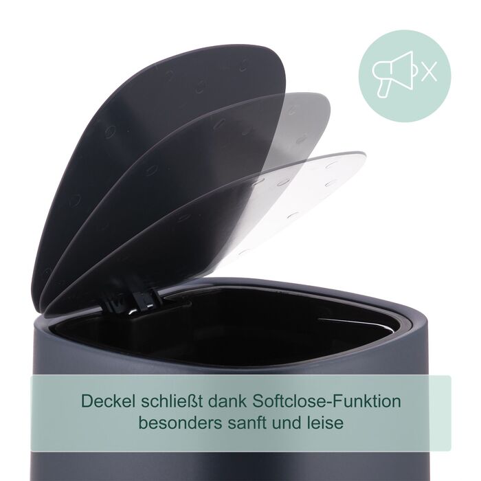 Відро для сміття Relaxdays 5 л з м'яким закриттям