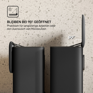 Відро для сміття HOMCOM, 8 л, може бути встановлене як на підлозі, так і підвішене, нержавіюча сталь, чорний