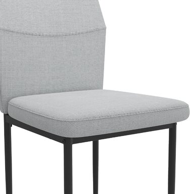 Стілець для їдальні GOLDFAN (4 шт.) з льоновим покриттям, сірий - сучасний кухонний, м'який стілець для вітальні з металевими ніжками