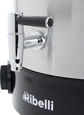 Глювайнер Ribelli 22L з нержавіючої сталі: дозатор гарячих напоїв, регулювання температури 30-100°C, також як пароварка