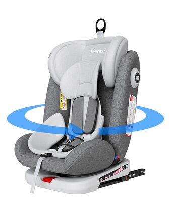 Автокрісло Fourward Baby 360° - ISOFIX, 9-36 кг, Група 0+1/2/3, 5-точкові ремені, сірий колір