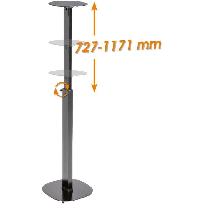 Підставка для динаміків My Wall HS 23 L, висувна, підлого типу, регульована по висоті, чорний колір, 2 шт.