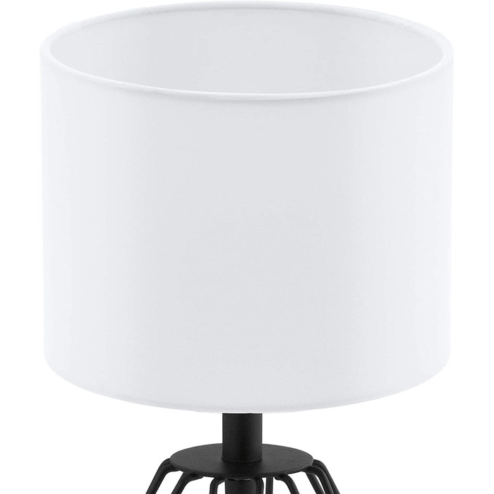 Настільна лампа EGLO Carlton 2, вінтажна настільна лампа з підсвічуванням 1, приліжкова лампа зі сталі і тканини, Колір мідь, чорний, розетка E14, включаючи комплект. Перемикач (чорно-білий, без лампочки)