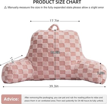 Підголовник Aimuan з трикутним вигином, картатий, для відпочинку в ліжку, підтримка спини, з підлокітниками, для читання та відпочинку, зелений, великий