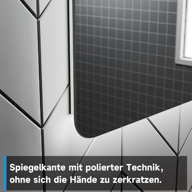 Дзеркало для ванної кімнати SONNI з підсвічуванням 80x60 см, антизапар, LED, сенсорний вимикач, колір світла: холодний/нейтральний/теплий