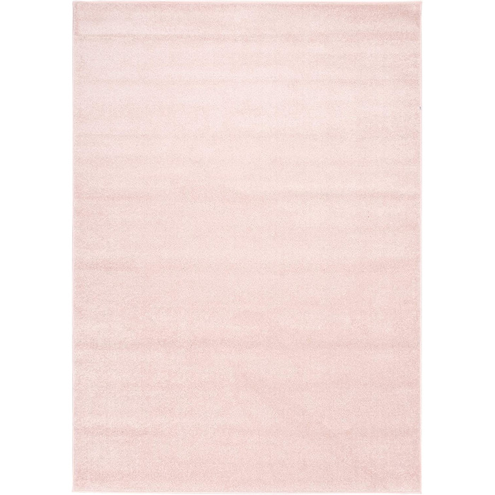 Флоридський килим TAPISO з коротким ворсом для спальні, вітальні, дитячої, підліткової спальні, світлий однотонний сучасний дизайн, Екотекс (120 х 170 см, рожевий)