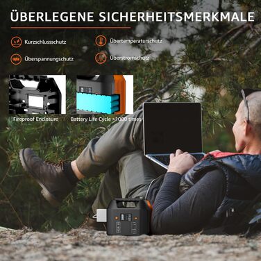 Портативна електростанція SinKeu 99Wh/150W: сонячний генератор з AC 230V, USB та виходом для запальнички, для кемпінгу, подорожей та як резервне джерело живлення (Black)