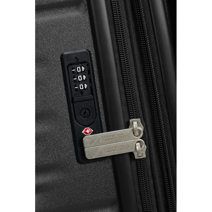 Набір валіз American Tourister Aerotech (3 шт.) – ручна, середня, велика, розширювана, з TSA-замком, блакитний (Metallic Navy) / чорний (Metallic Black)