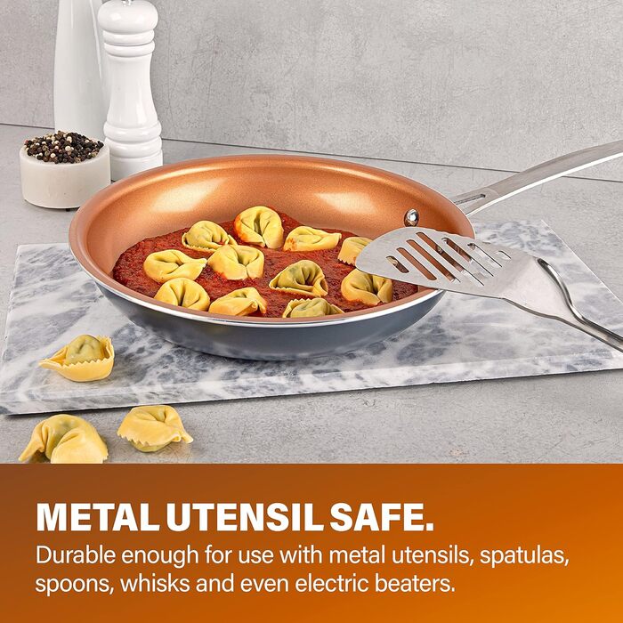 Набір кухонного посуду Gotham Steel 5 предметів з антипригарним покриттям, нержавіюча сталь, з кришками