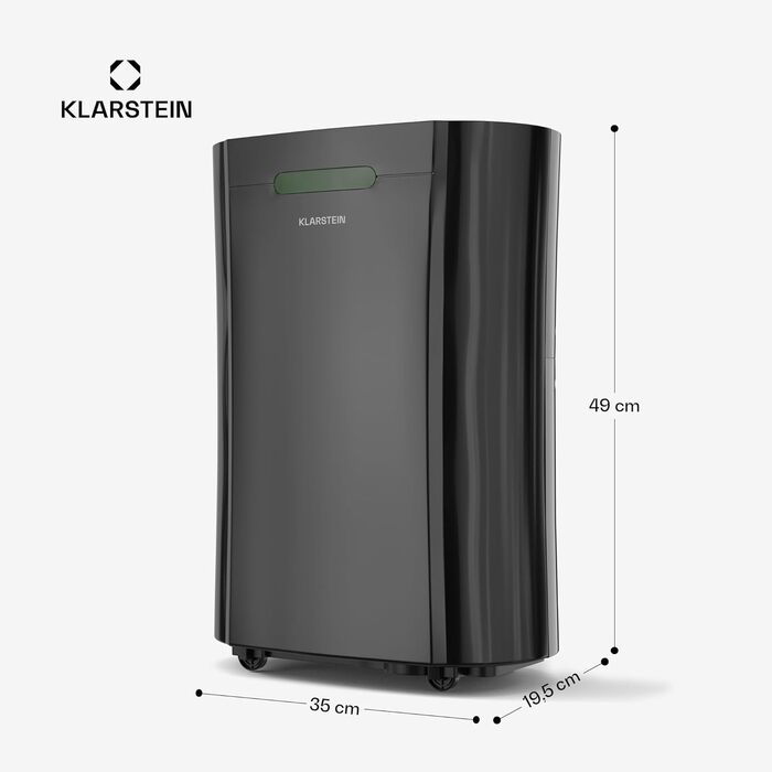 Klarstein AeroDry Smart 12l: Електричний осушувач повітря з WiFi, LED дисплеєм та фільтром вугілля. Підходить для приміщень до 18 м²