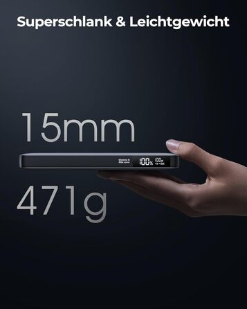 Вт, 20000 мАг ноутбук Power Bank USB C вхід і вихід зовнішня батарея 3 порти, цифровий дисплей, швидка підзарядка 65 Вт, для ноутбуків, планшетів, смартфонів, навушників тощо, 100