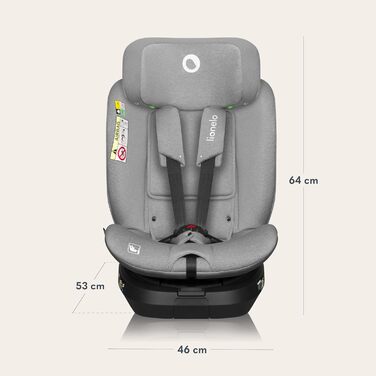 Автокрісло Lionelo AART I-Size для дітей 40-150 см, чорне, з регулюванням спинки та підголівника, R129 i-Size