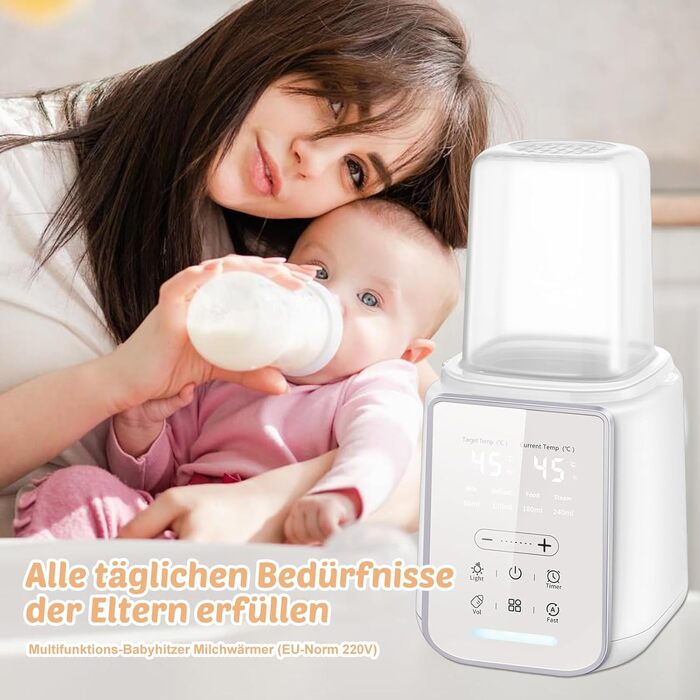 Підігрівач для пляшечок 8-в-1, дитячий підігрівач для грудного молока та сумішей, з інтелектуальним регулюванням температури для всіх пляшечок