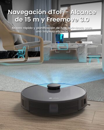 Робот-пилосос LEFANT M330 Pro з функцією миття, 3-в-1, 5000Pa, лазерна навігація, уникнення перешкод PSD, керування через додаток та голосове керування (M1-G)