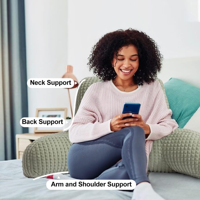 Лезковий крісло-мішок Holawakaka з підлокітниками та спинкою для читання та відпочинку, великий, зелений