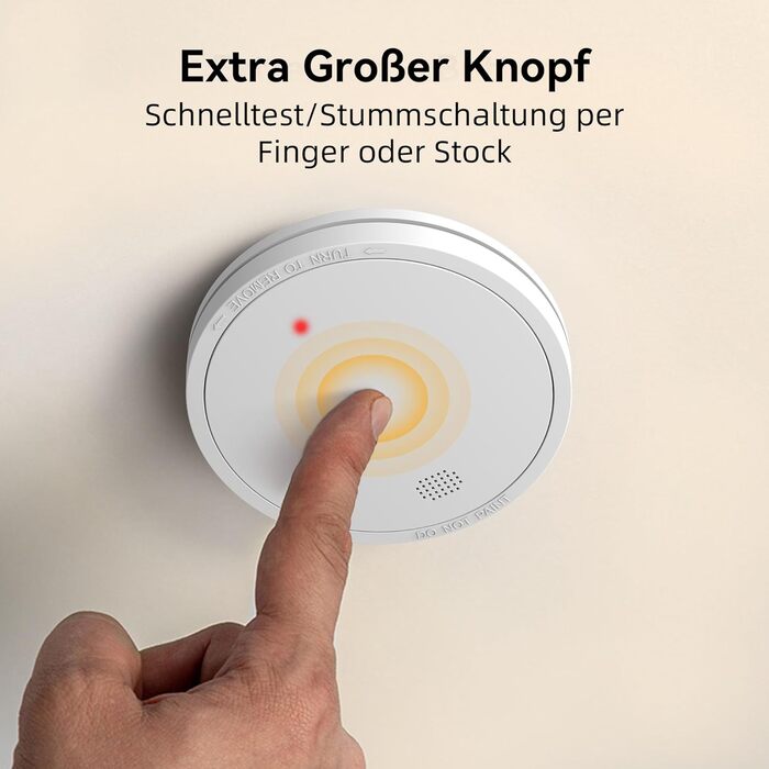 Датчик диму Rauchmelder з батареєю на 10 років, магнітне кріплення, EN14604, радіо, 85dB, без свердління, набір 6 шт.