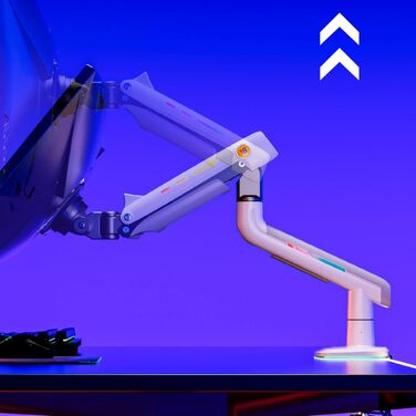 Кріплення для монітора NB Ergonomic для широких моніторів до 60 дюймів, RGB, білий, VESA 75/100, до 20 кг
