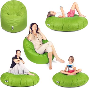 В 1 Функція Beanbag Seat Cushion Bean Bag - Kiwi - діаметр 100 см у 25 кольорах та 3 різних кольорах Розміри - повністю заповнені, 2