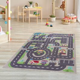 Дитячий килимок Pasha Home 120x180 см / автомобільний килим з поліестеру і фланелевого волокна / Килимки для дитячої кімнати нековзні і м'які.