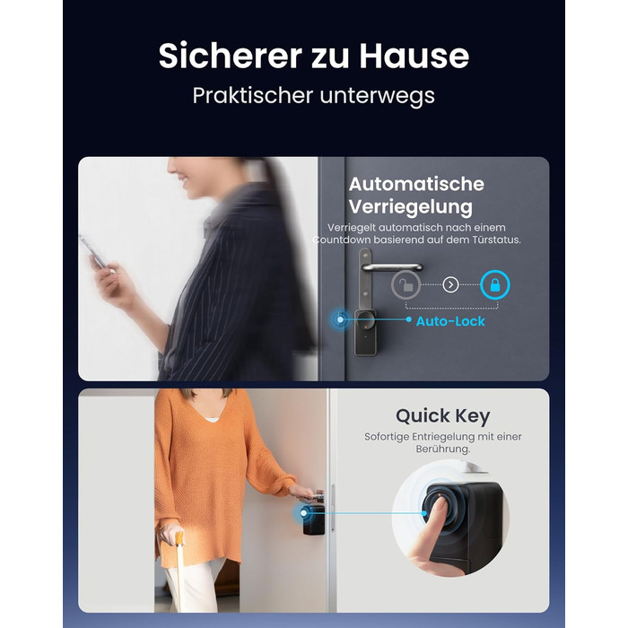 SwitchBot Smart Lock Pro: Розумний замок з акумулятором, Matter, WiFi, підтримка Apple Home, Alexa, Google Home, IFTTT, чорний