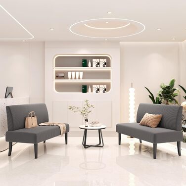 Диван-лавка Yaheetech для кухні, 2 місця, без підлокітників, зелений (сірий), для вітальні/коридору/офісу