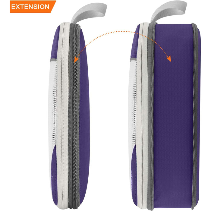 Набір компресійних органайзерів для одягу в подорожі Gonex, 6 предметів, фіолетовий — міцні органайзери для валізи та зберігання речей