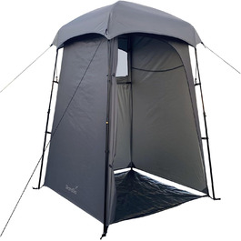 Намет для душу Skandika Camping | Переодягальний намет з висотою 210 см, сріблясте покриття, непрозорий, з окремим дном, вікно з москітною сіткою, кріплення для душу | Туалетний намет (Швидкий старт)