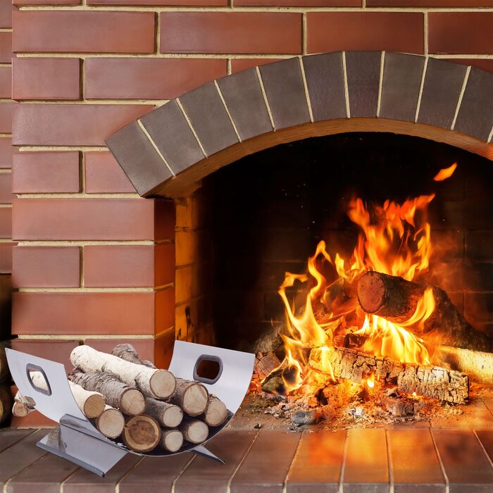 Кошик для дров Relaxdays з нержавіючої сталі