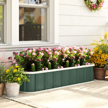 Підвищене грядка зі сталі, квітник з засувками, захищене грядка з відкидною конструкцією, 136 x 52 x 31 см, світло-зелений