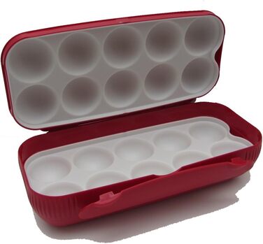 Коробка для зберігання яєць в холодильнику олово червона