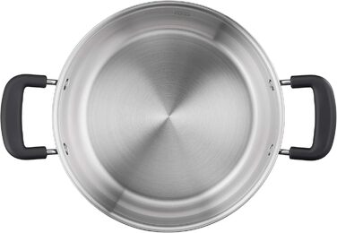 Каструля для супу Lagostina Pratica з 2 ручками, сіра, 22 см, нержавіюча сталь (індукційна)