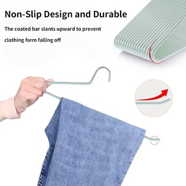 Металеві вішалки для штанів AIY05B (зелені, 20 шт.) - зручні та компактні