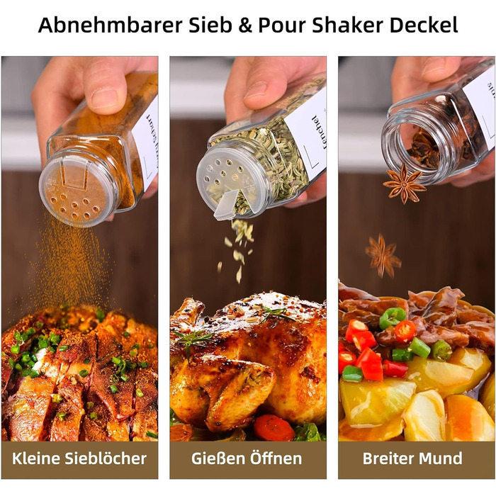 Набір бамбукових контейнерів для спецій на 24 шт. (120 мл) з воронками та етикетками