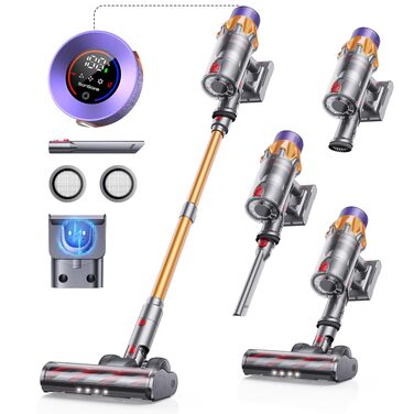 Акумуляторний пилосос SunSare 600W 50000Pa 65хв з дисплеєм та зарядкою, тихий для підлоги, килимів, шерсті тварин