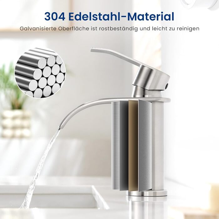 Змішувач для ванної CECIPA, нержавіюча сталь, висота виливу 86 мм, для ванної кімнати