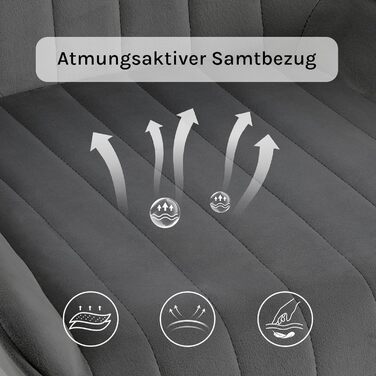 Набір з 2 стільців Lestarain для їдальні, вітальні, кухні. Ретро стільці з м'яким сидінням (велюр, темно-сірий), металеві ніжки, до 150 кг.