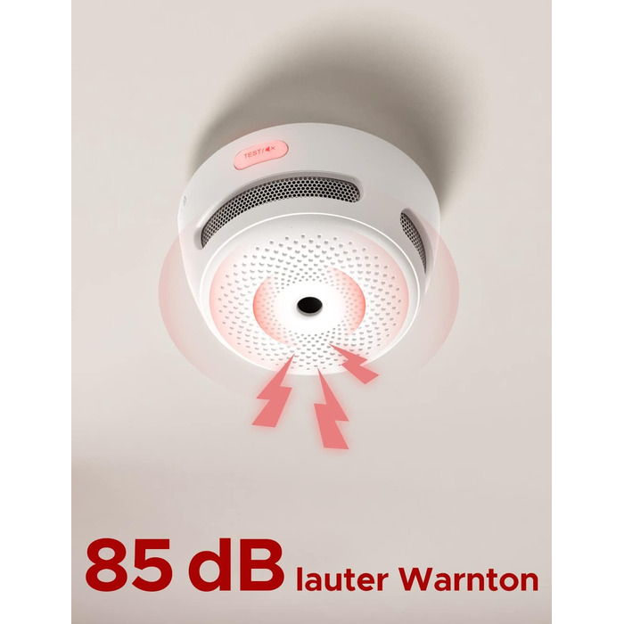 Датчик диму X-Sense WLAN з підключенням до Wi-Fi, EN14604, з змінною батареєю, сповіщення через додаток, білий, 1 шт.