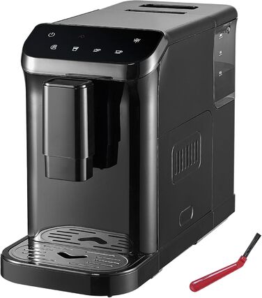 Автоматична кавомашина VEVOR CM9002E-GS з вбудованою кавомолкою, 15 ступенів помелу, об'єм резервуару для води 1,5 л, ємність для зерен 180 г