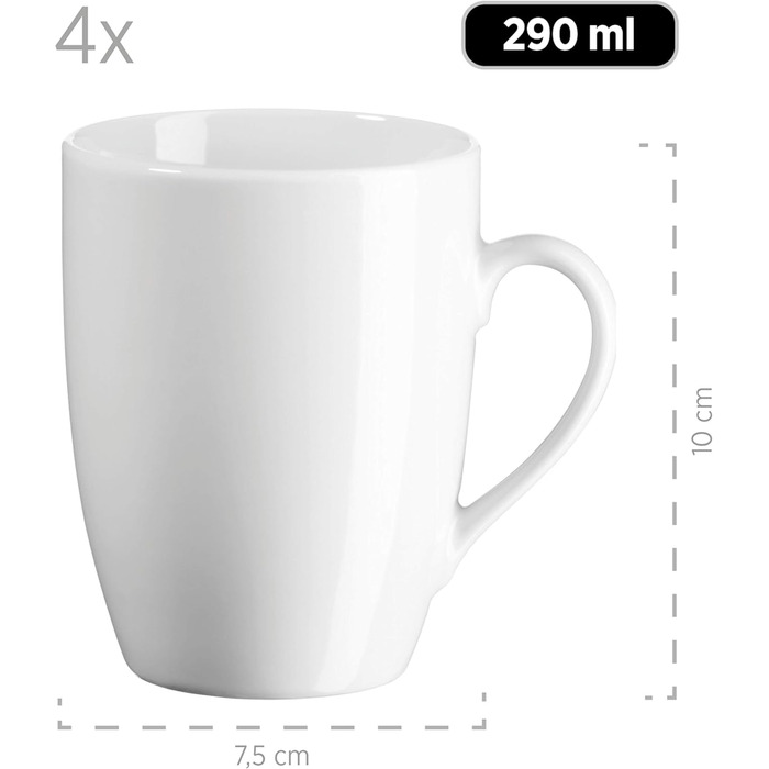 Набір кавових чашок MÄSER Barca (16 шт.) з білого порцеляну, для 6 осіб