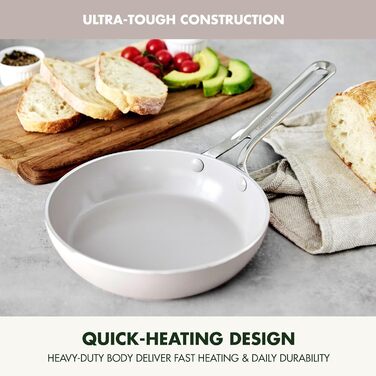 Набір кухонного посуду GreenPan Nova 10 предметів: каструлі та сковороди, антипригарне покриття без PFAS, для смаження, тушкування, супів, з кришками та інструментами