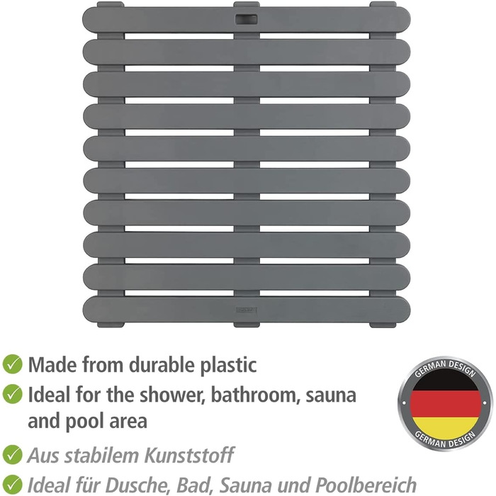 Килимок для душу WENKO 55x55 см сірий