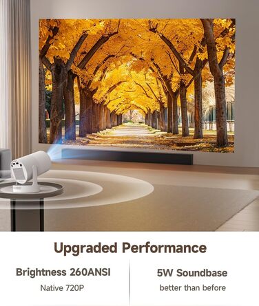 Міні проєктор Beamer 4K Android 11 Smart з автофокусом, WiFi 6, BT 5.0, Full HD 1080P, 260 ANSI, корекція трапецеїдальних спотворень, 5W динамік