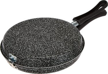 Сковорода для домашнього омлету з антипригарним покриттям, камінь, чорний/сріблястий, 24 см