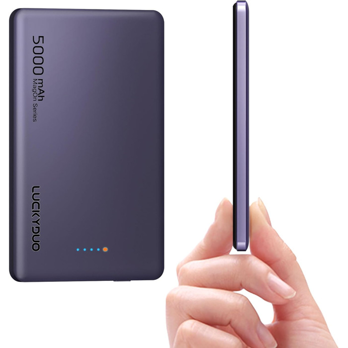 Тонкий 8мм, магнітний, PD 20W, для iPhone 15/14/13/12, DarkPurple, 5000mAh