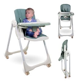 Дитячий стільчик Mobiclinic® Kids, Simba, з регульованою висотою, складаний, з підносом, зелений, для дітей