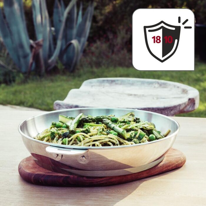 Набір каструль Lagostina Salvaspazio 4 шт. з нержавіючої сталі 18/10, знімний чорний ручка, Ø 16, 18, 20 см, для всіх типів плит, з трьохшаровим дном