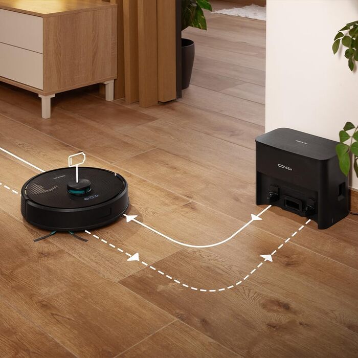 Робот-пилосос та миючий робот Cecotec Conga M70 з лазерною навігацією, потужність 20000 Па, акумулятор 4500 мАг, силіконова щітка для тварин, площа прибирання до 180 м²